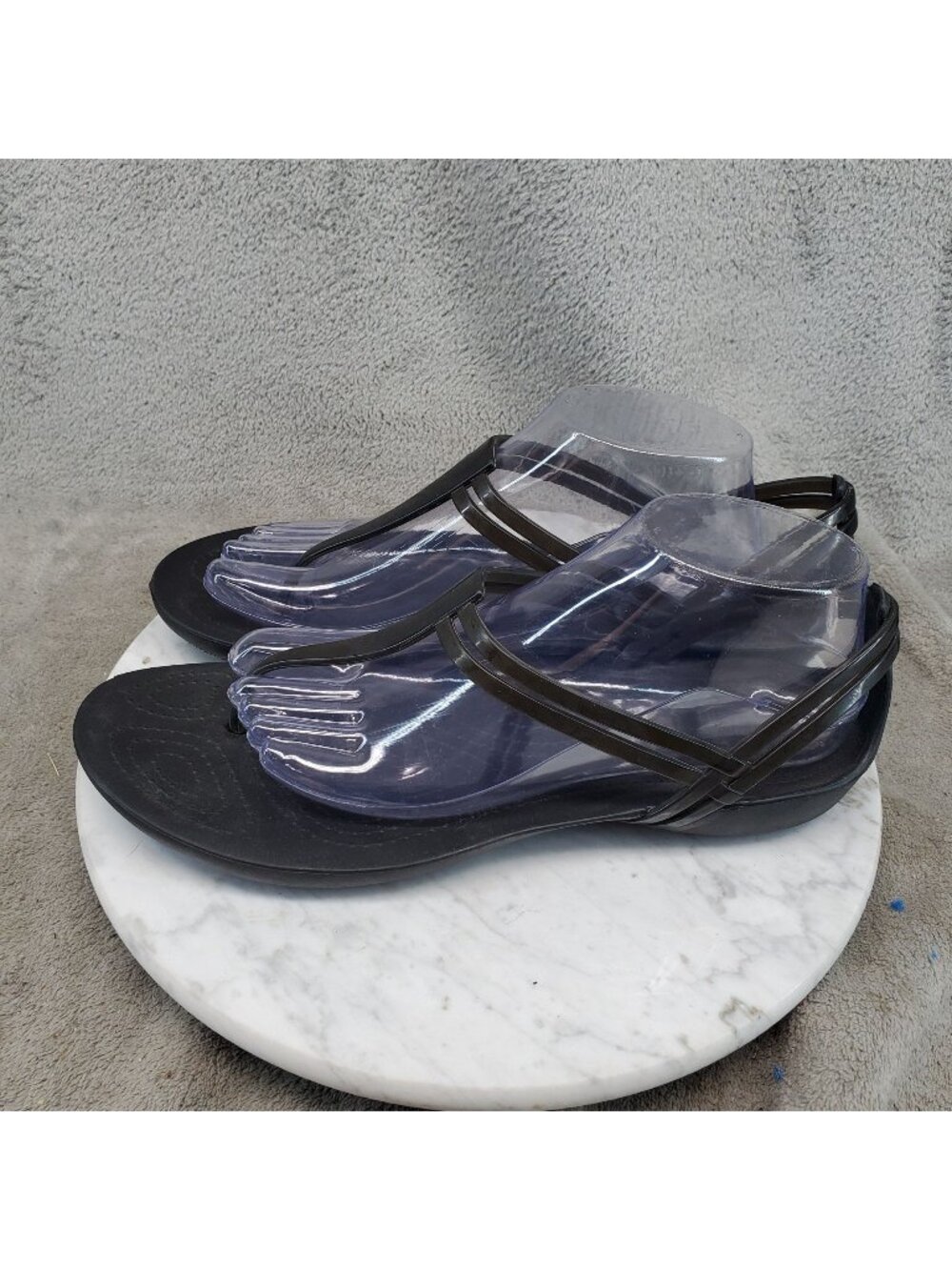 Crocs Shoes Womens Size 10 Isabella Black Manmade Thong Sandals